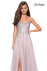 Picture of: Long Tulle Ball Gown with Cascading Rhinestones in Mauve, Style: 27750, Main Picture