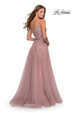 Picture of: Long Two Piece Tulle Gown with Floral Embroidery in Mauve, Style: 28271, Back Picture