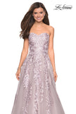 Picture of: Strapless Tulle Prom Dress with Lace Appliques in Mauve, Style: 27269, Detail Picture 1