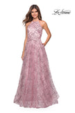 Picture of: High Neckline sequin A Line Prom Dress in Mauve, Style: 27451, Detail Picture 1