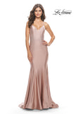 Picture of: Rhinestone Jersey Mermaid Gown with Open Back in Mauve, Style: 31220, Detail Picture 1