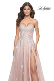 Picture of: Gorgeous Lace A-Line Dress with Rhinestone Lace Details in Mauve, Style: 32111, Detail Picture 3