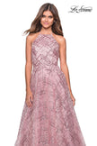 Picture of: High Neckline sequin A Line Prom Dress in Mauve, Style: 27451, Detail Picture 5