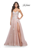 Picture of: Gorgeous Lace A-Line Dress with Rhinestone Lace Details in Mauve, Style: 32111, Detail Picture 5