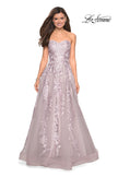 Picture of: Strapless Tulle Prom Dress with Lace Appliques in Mauve, Style: 27269, Detail Picture 7
