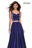 Picture of: Metallic Satin Two Piece Gown with Pockets in Midnight Blue, Style: 27444, Main Picture