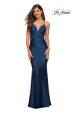 Picture of: Embellished Long Prom Dress with Criss Cross Front in Midnight Blue, Detail Picture 6
