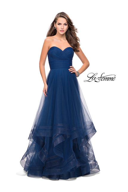 Picture of: Tulle Ball Gown with Sweetheart Neckline in Midnight Blue, Style: 25446, Main Picture