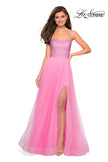 Picture of: Long A Line Tulle Prom Dress with Beading in Millennial Pink, Style: 27668, Detail Picture 1