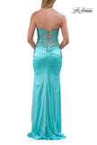 Picture of: Strapless Beaded Corset Gown with Ruching and Lace-Up Back in Mint, Style: 33765, Detail Picture 10