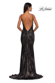 Picture of: Metallic Jersey Dress with Low Back and Ruching in Mocha, Style: 32932, Detail Picture 15