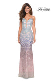 Picture of: Floor Length Fully Beaded Rainbow Ombre Prom Gown in Multi, Style: 27609, Detail Picture 1
