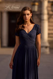 Picture of: Jersey Long Evening Dress with Short Lace Sleeves, Style: 29772, Detail Picture 1