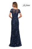 Picture of: Long Beaded Lace Dress with Sheer Neckline, Style: 29961, Detail Picture 5