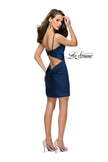 Picture of: Elegant Satin Homecoming Dress with Cut Out Back Detailing in Navy, Style: 26722, Detail Picture 4