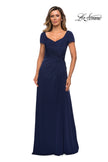 Picture of: Jersey Evening Dress with Side Knot Detail and Ruching in Navy, Style: 27872, Main Picture