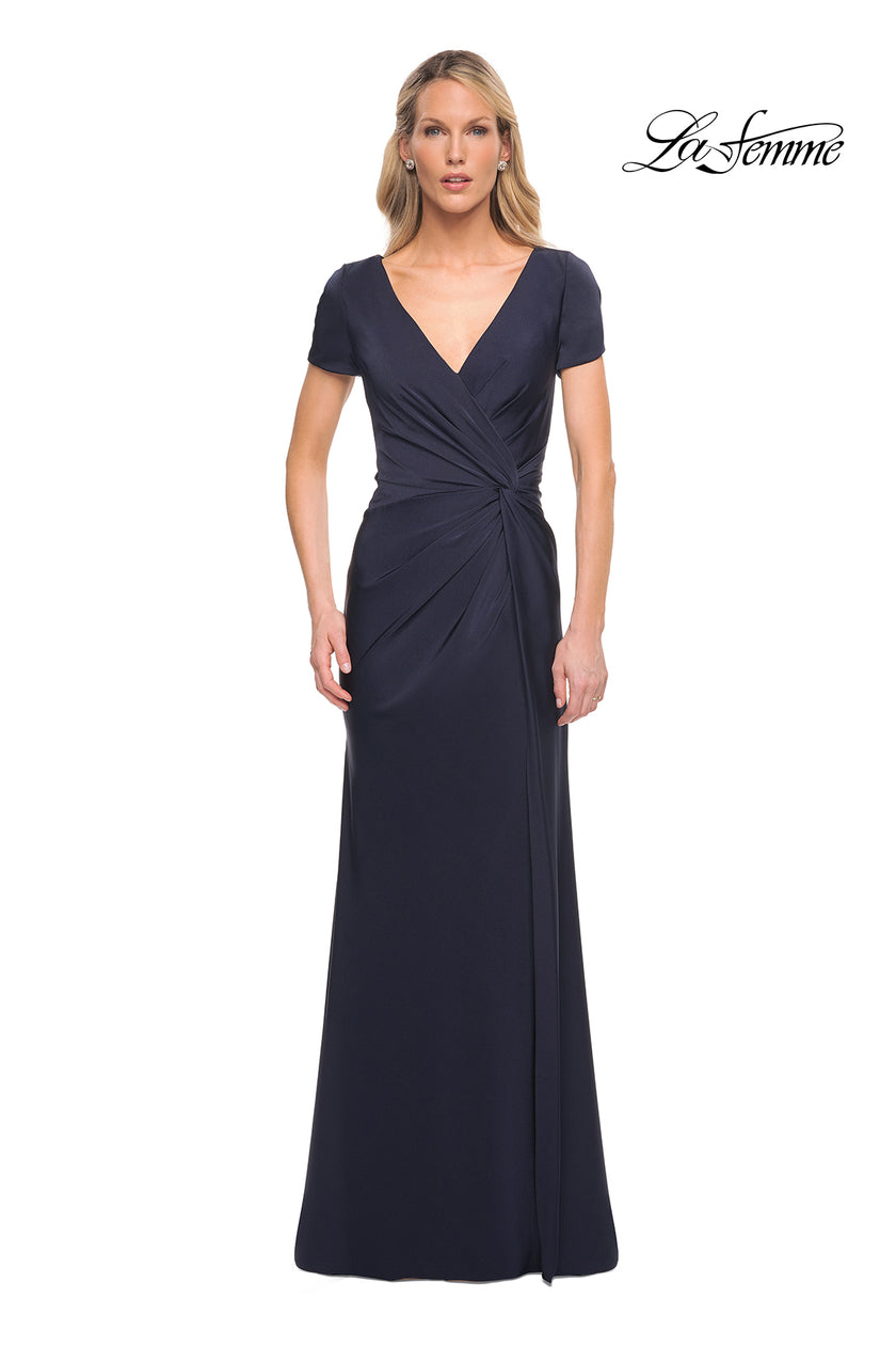 Picture of: Elegant Evening Gown with V Neck and Knot in Blue, Style: 29926, Main Picture