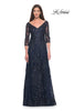 Picture of: Stunning Evening Gown with Lace Beaded Design in Navy, Style: 31719, Main Picture