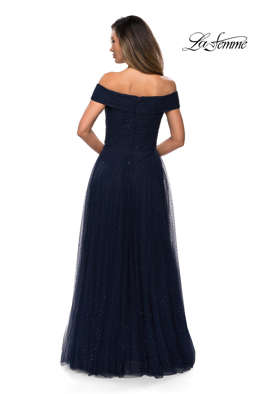 Picture of: Tulle Off the Shoudler A-line Dress with Rhinestones, Style: 28051, Detail Picture 10