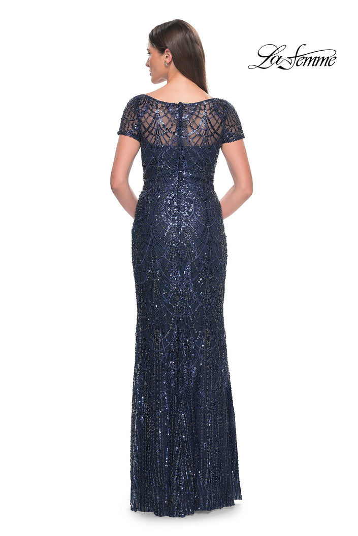 Picture of: Gorgeous Vintage Beaded Mother of the Bride Dress in Navy, Style: 31709, Back Picture