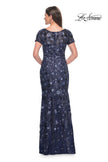 Picture of: Mother of the Bride Dress with Unique Floral Sequin Design in Navy, Style: 31779, Back Picture