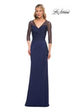 Picture of: Jersey Long Dress with Beading and Ruffle Skirt in Blue, Style: 30028, Detail Picture 1