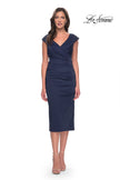 Picture of: Chic Short Evening Dress with Pleating in Navy, Style: 30110, Detail Picture 3