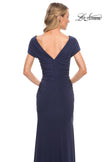 Picture of: Versatile Jersey Long Evening Dress with Short Sleeve in Blue, Style: 29998, Detail Picture 4
