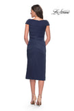 Picture of: Chic Short Evening Dress with Pleating in Navy, Style: 30110, Detail Picture 4
