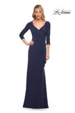 Picture of: Elegant Jersey Dress with Ruching and Ruffle Detail in Blue, Style: 30177, Detail Picture 4