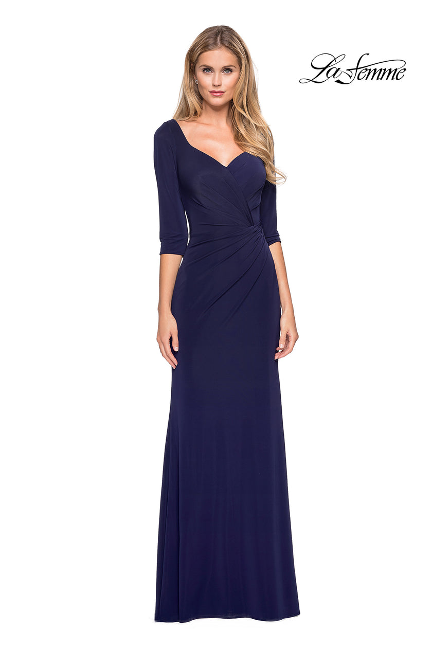 Picture of: 3/4 Sleeve Long Jersey Dress with Sweetheart Neckline, Style: 26955, Detail Picture 5
