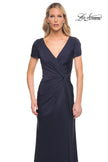 Picture of: Elegant Evening Gown with V Neck and Knot in Blue, Style: 29926, Detail Picture 5