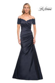 Picture of: Off the Shoulder Satin and Lace Mermaid Pleated Gown, Style: 30199, Detail Picture 5