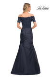 Picture of: Off the Shoulder Satin and Lace Mermaid Pleated Gown, Style: 30199, Detail Picture 6