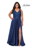Picture of: A-line Plus Size Dress with Lace Sequin Bodice in Navy, Style: 29004, Main Picture