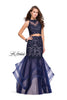 Picture of: Two Piece Lace Prom Dress with Tulle Skirt in Navy, Style: 26071, Main Picture