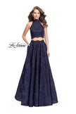 Picture of: Long Lace A-line Two Piece Prom Dress with Cut Outs in Navy, Style: 26103, Main Picture
