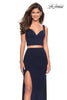 Picture of: Faux Two Piece Dress with Exposed Zipper and Cut Outs in Navy, Style: 27588, Main Picture