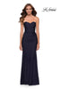 Picture of: Strapless Jersey Dress with Ruching and Full Back in Navy, Style 29851, Main Picture
