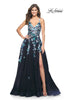 Picture of: Gorgeous Sequin Floral Lace Applique A-Line Tulle Prom Dress in Navy, Style: 32023, Main Picture