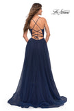 Picture of: Rhinestone Tulle Ballgown with Slit and Lace Up Back, Style: 30536, Detail Picture 9