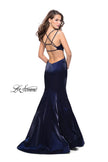 Picture of: Form Fitting Mermaid Prom Dress with Side Cut Outs in Navy, Style: 25813, Back Picture
