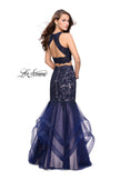 Picture of: Two Piece Lace Prom Dress with Tulle Skirt in Navy, Style: 26071, Back Picture