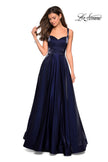 Picture of: Sweetheart Neckline Satin Long Prom Gown in Navy, Style: 27227, Detail Picture 1