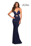 Picture of: Cut Out Prom Dress with Ruching and Open Back in Blue, Style: 30510, Detail Picture 1