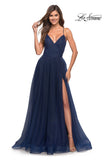 Picture of: Rhinestone Tulle Ballgown with Slit and Lace Up Back, Style: 30536, Detail Picture 1