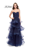 Picture of: Long Tulle Gown with Sweetheart Neckline in Navy, Style: 25430, Detail Picture 2