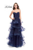 Picture of: Long Tulle Gown with Sweetheart Neckline in Navy, Style: 25430, Detail Picture 2