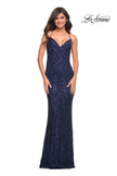 Picture of: Luxurious Soft Sequin Dress with V Neckline in Blue, Style: 30523, Detail Picture 2
