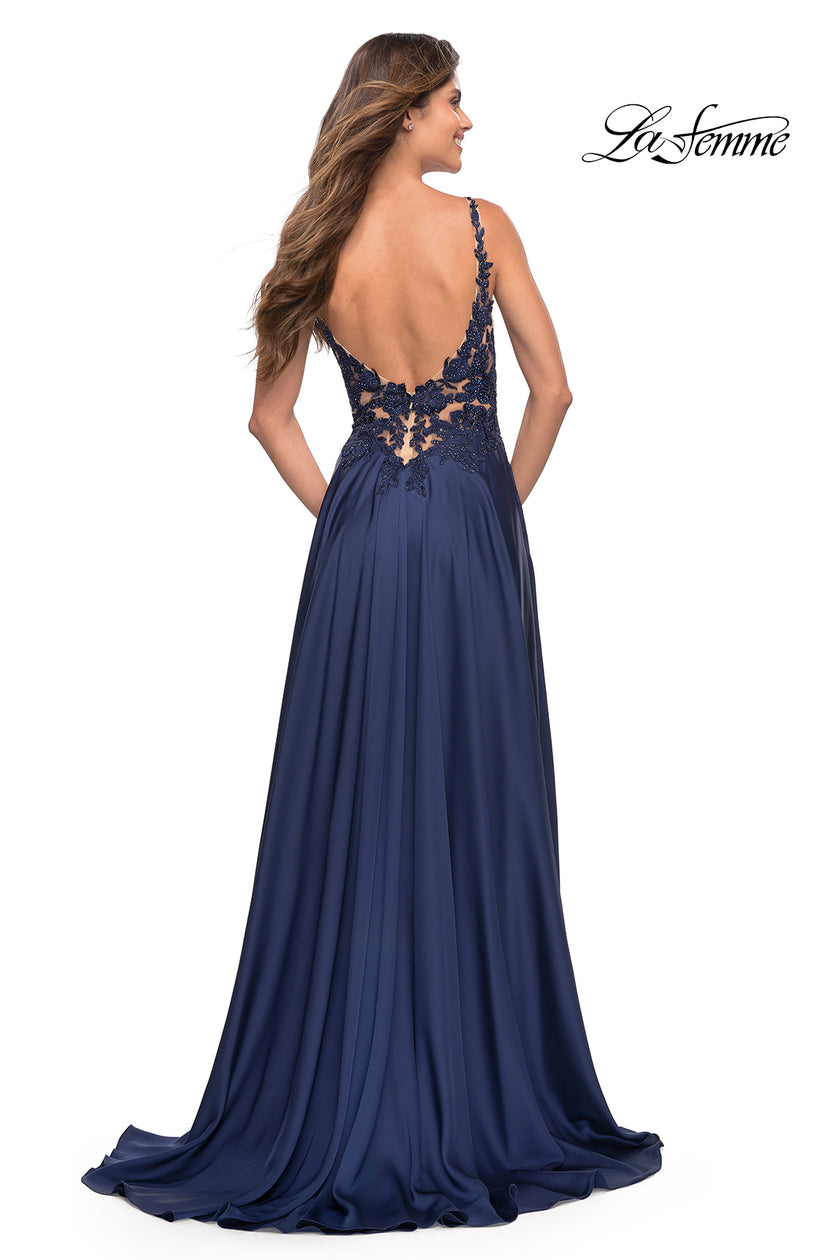 Picture of: Gorgeous Satin Gown with Sheer Lace Bodice, Style: 30580, Detail Picture 2